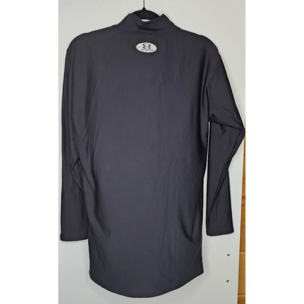 Under Armour Coldgear Fitted Long Sleeve Black Mock Neck Poly Shirt Youth XL